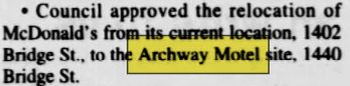Archway Motel - April 2000 Council Approves Mcdonalds